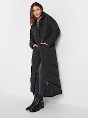 Long Tall Sally Black Maxi Longline Padded Coat - Image 1 of 5