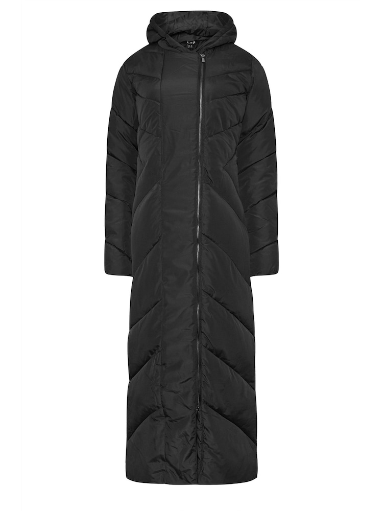 Long Tall Sally Black Maxi Longline Padded Coat - Image 5 of 5