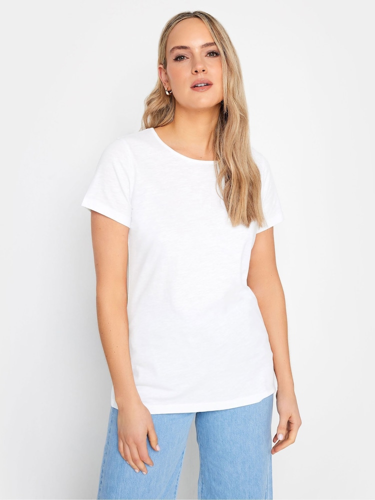 Long Tall Sally Short Sleeve Scoop Neck Slub 100% Cotton T-Shirt - Imagen 1 de 4 Long Tall Sally Short Sleeve Scoop Neck Slub 100% Cotton T-Shirt - Imagen 1 de 4