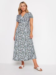 M&Co Black & Blue Floral Print Maxi Dress - Image 1 of 5