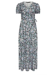 M&Co Black & Blue Floral Print Maxi Dress - Image 5 of 5