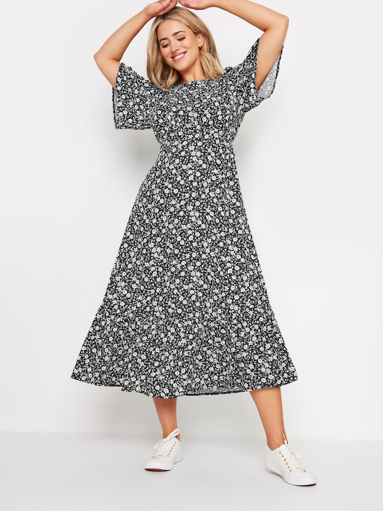 M&Co Ditsy Floral Print Short Sleeve Midi Dress - Bild 1 von 6