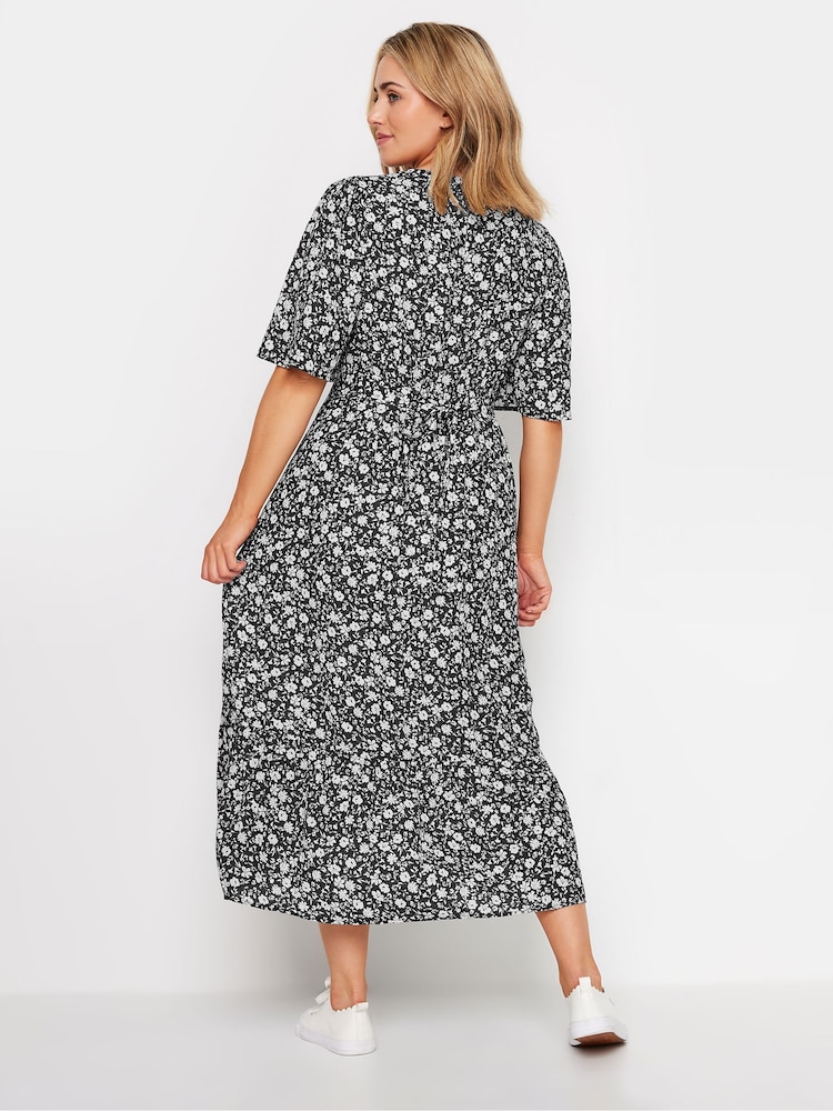 knee length dresses for ladies Black Ditsy Foral Starlight Midi Dress main image 1