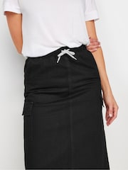 Long Tall Sally Black 100% Cotton Denim Maxi Skirt - Image 4 of 5