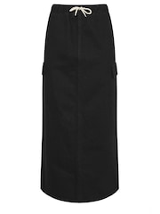 Long Tall Sally Black 100% Cotton Denim Maxi Skirt - Image 5 of 5
