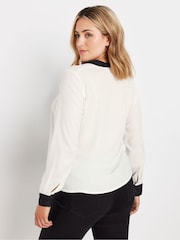 M&Co Black Long Sleeve Blouse With Black Tipping - Image 3 of 5