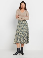Long Tall Sally Blue Checked Tiered Maxi Skirt - Image 1 of 6