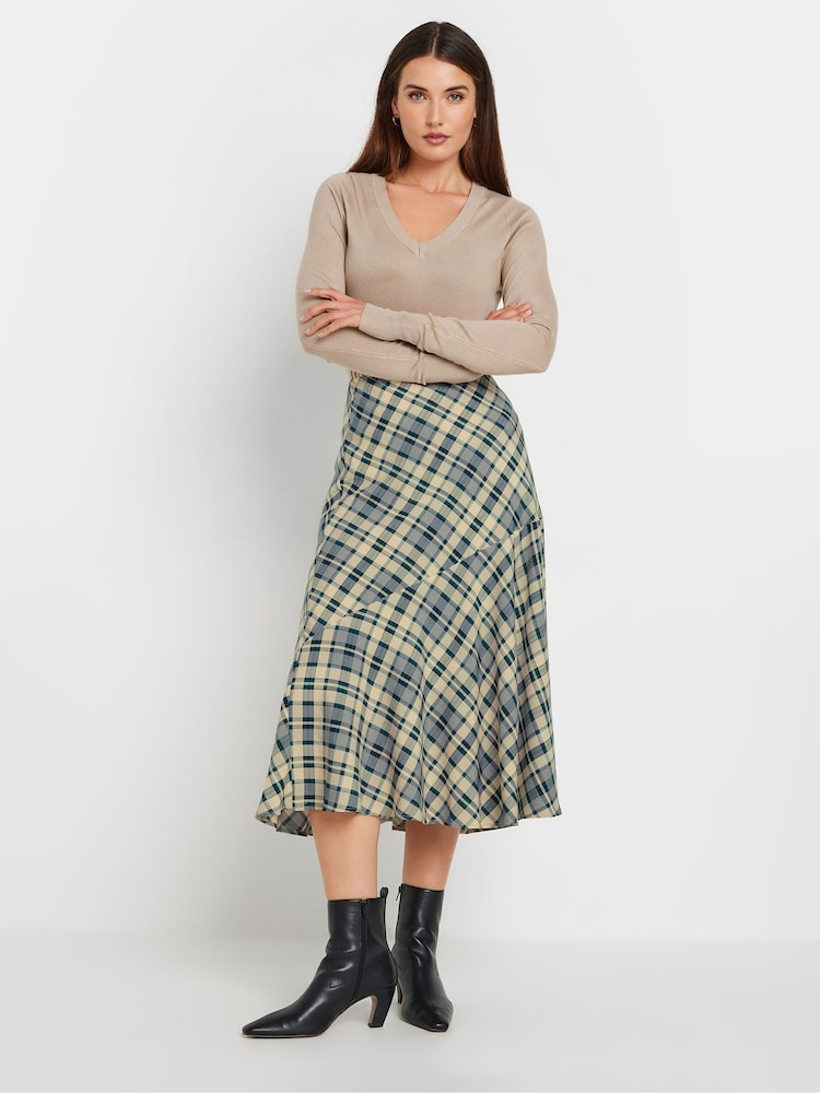 Long Tall Sally Blue Checked Tiered Maxi Skirt - Image 1 of 6