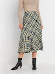 Long Tall Sally Blue Checked Tiered Maxi Skirt - Image 2 of 6