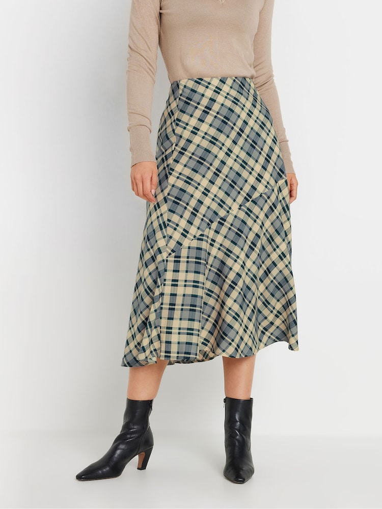 Long Tall Sally Blue Checked Tiered Maxi Skirt - Image 2 of 6