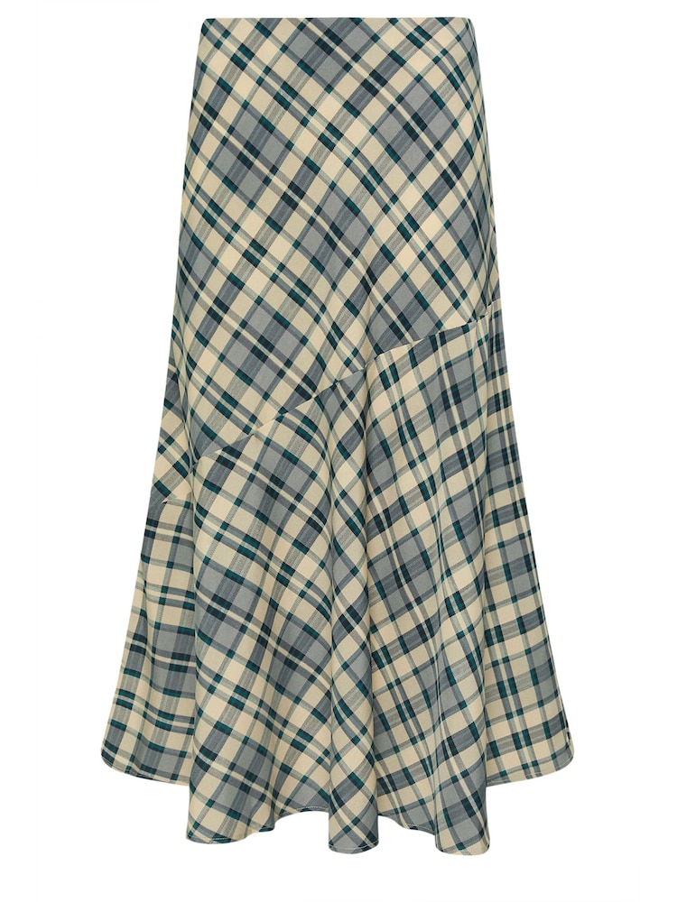 Long Tall Sally Blue Checked Tiered Maxi Skirt - Image 6 of 6