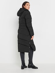 Long Tall Sally Black Borg Hooded Midi Padded Coat - Image 3 of 5