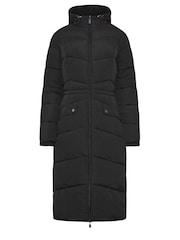 Long Tall Sally Black Borg Hooded Midi Padded Coat - Image 5 of 5