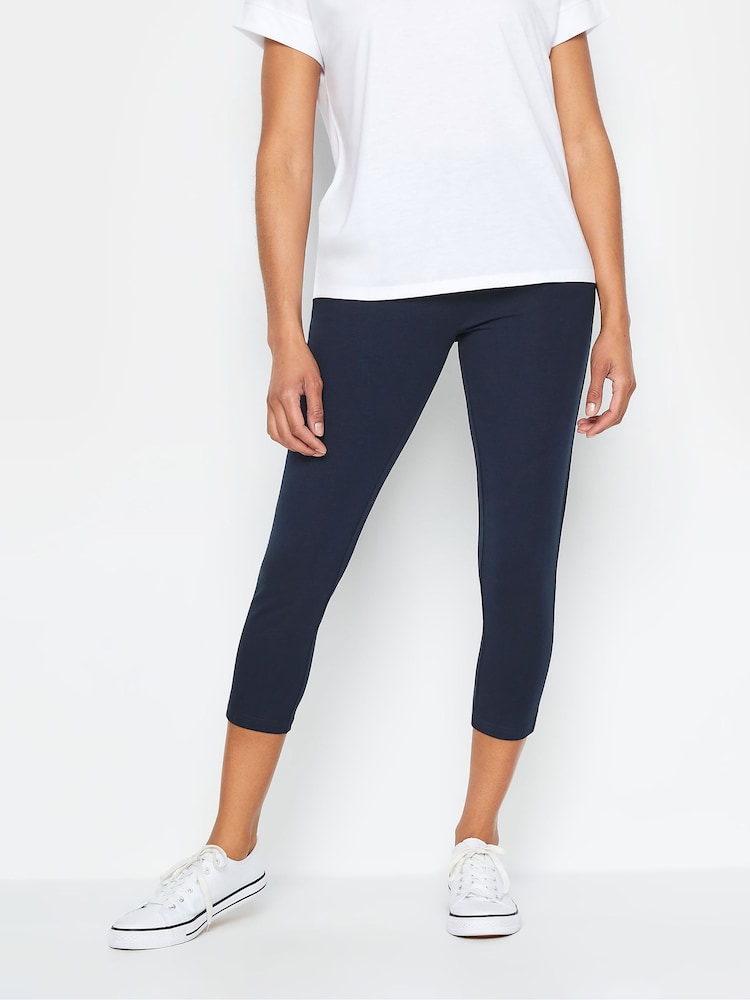 M&Co Blue Cropped Leggings - Image 1 of 5 M&Co Blue Cropped Leggings - Image 1 of 5