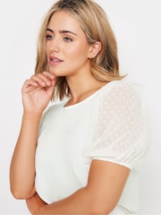 M&Co Natural Dobby Short Sleeve Blouse - Image 4 of 4