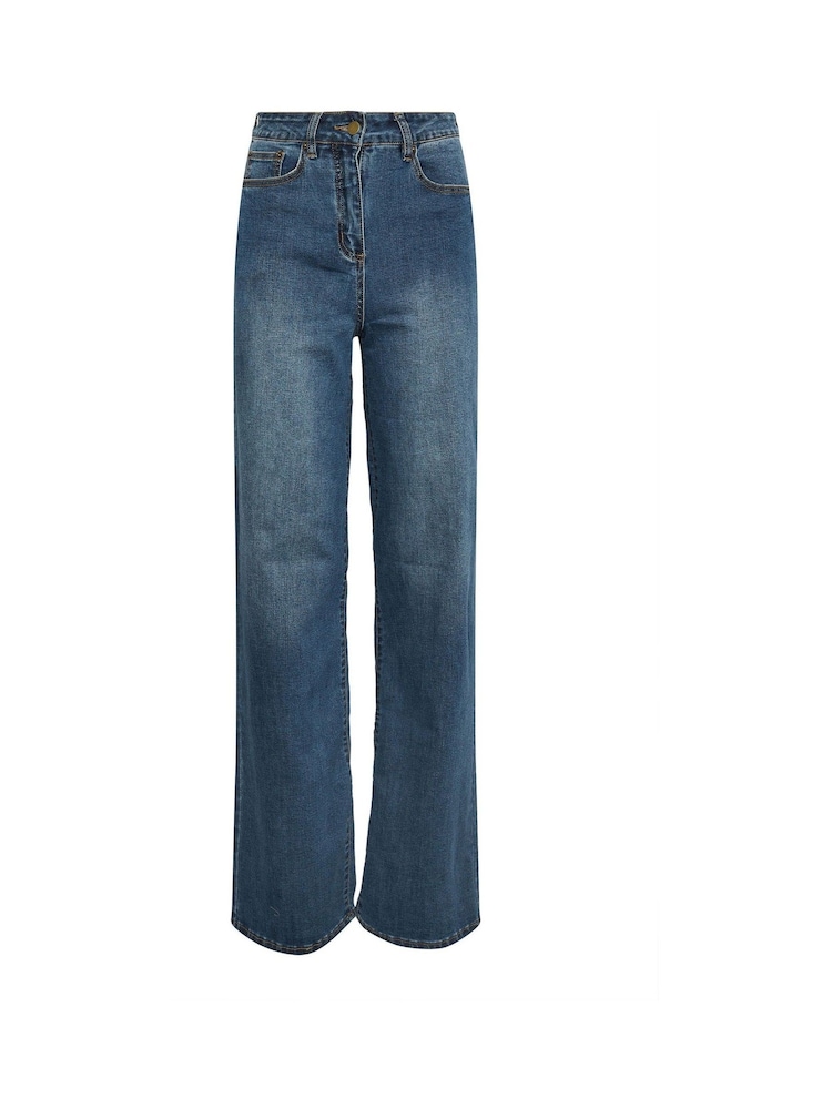 Long Tall Sally Blue Made For Good Wide Leg Jeans - Image 5 of 5