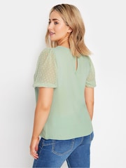M&Co Green Dobby Short Sleeve Blouse - Image 3 of 4