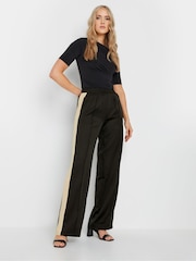 Long Tall Sally Black Side Strip Pintuck Trousers - Image 2 of 5