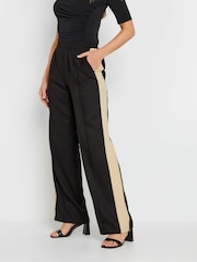 Long Tall Sally Black Side Strip Pintuck Trousers - Image 3 of 5