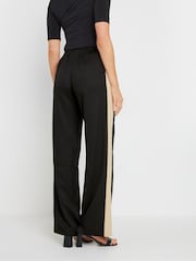 Long Tall Sally Black Side Strip Pintuck Trousers - Image 4 of 5