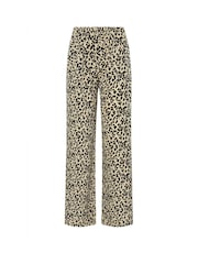 Long Tall Sally Natural Animal Print Wide Leg Trousers - Image 4 of 4