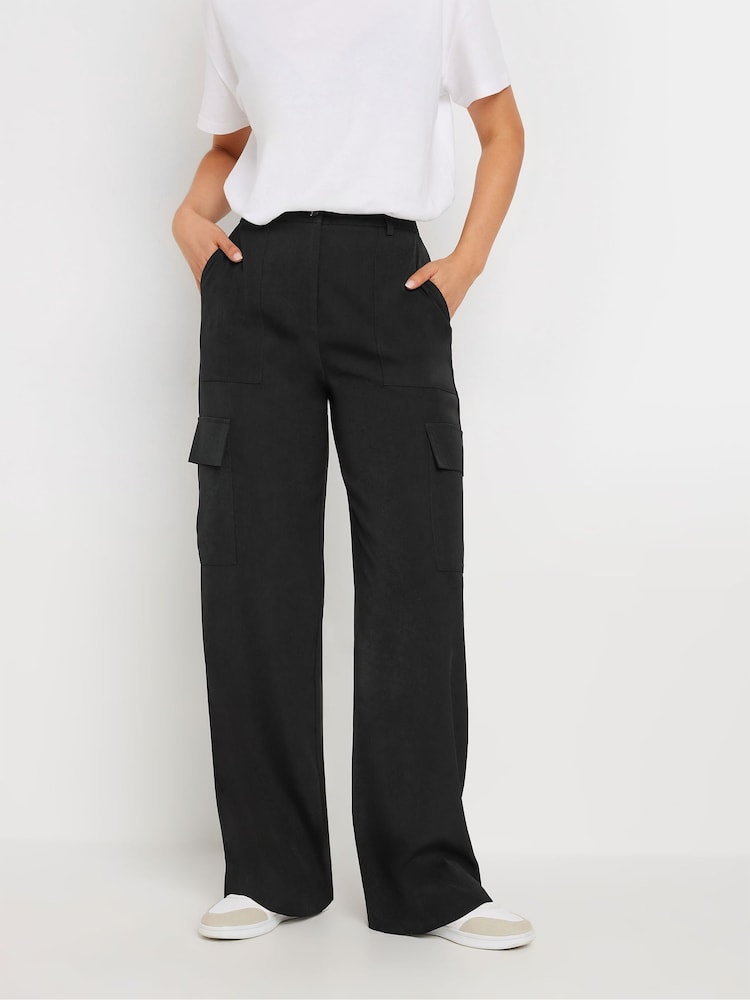 Long Tall Sally Black Tailored Cargo Trousers - Image 2 of 5