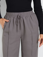 Long Tall Sally Grey Tie Waist Wide Leg Trousers - Image 4 of 5