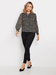 M&Co Purple Floral Print Long Sleeve Blouse - Image 2 of 5
