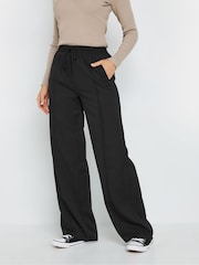 Long Tall Sally Black Tie Waist Wide Leg Trousers - Image 2 of 5