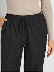 Long Tall Sally Black Tie Waist Wide Leg Trousers - Image 4 of 5