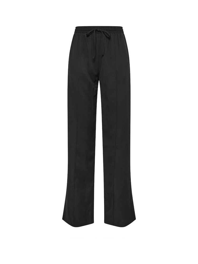 Long Tall Sally Black Tie Waist Wide Leg Trousers - Image 5 of 5