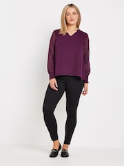 M&Co Red Long Sleeve Spot Detail Blouse - Image 2 of 5