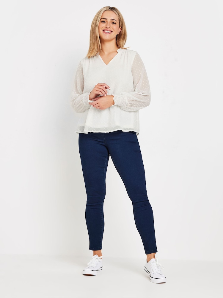 M&Co Long Sleeve Spot Detail Blouse - Imagen 2 de 5 M&Co Long Sleeve Spot Detail Blouse - Imagen 2 de 5