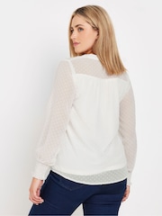 M&Co White Long Sleeve Spot Detail Blouse - Image 3 of 5