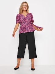 M&Co Ditsy Floral Print Tie Waist Wrap Top - Imagen 2 de 5