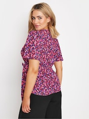 M&Co Ditsy Floral Print Tie Waist Wrap Top - Imagen 3 de 5