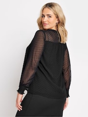M&Co Black Long Sleeve Spot Detail Blouse - Image 3 of 5