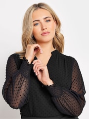 M&Co Black Long Sleeve Spot Detail Blouse - Image 4 of 5