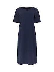 M&Co Blue Navy Notch Neck Dress - Image 5 of 5