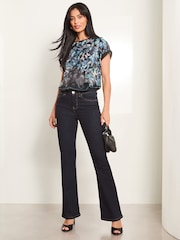 Lipsy Blue Round Neck Printed Satin T-Shirt - Image 2 of 4
