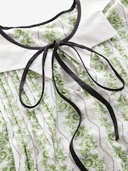 Cath Kidston Green Rose Pearl 100% Cotton Blouse - Image 7 of 8