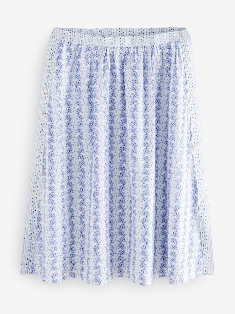 Cath Kidston Blue Floral Pleated Skirt - Image 6 of 8