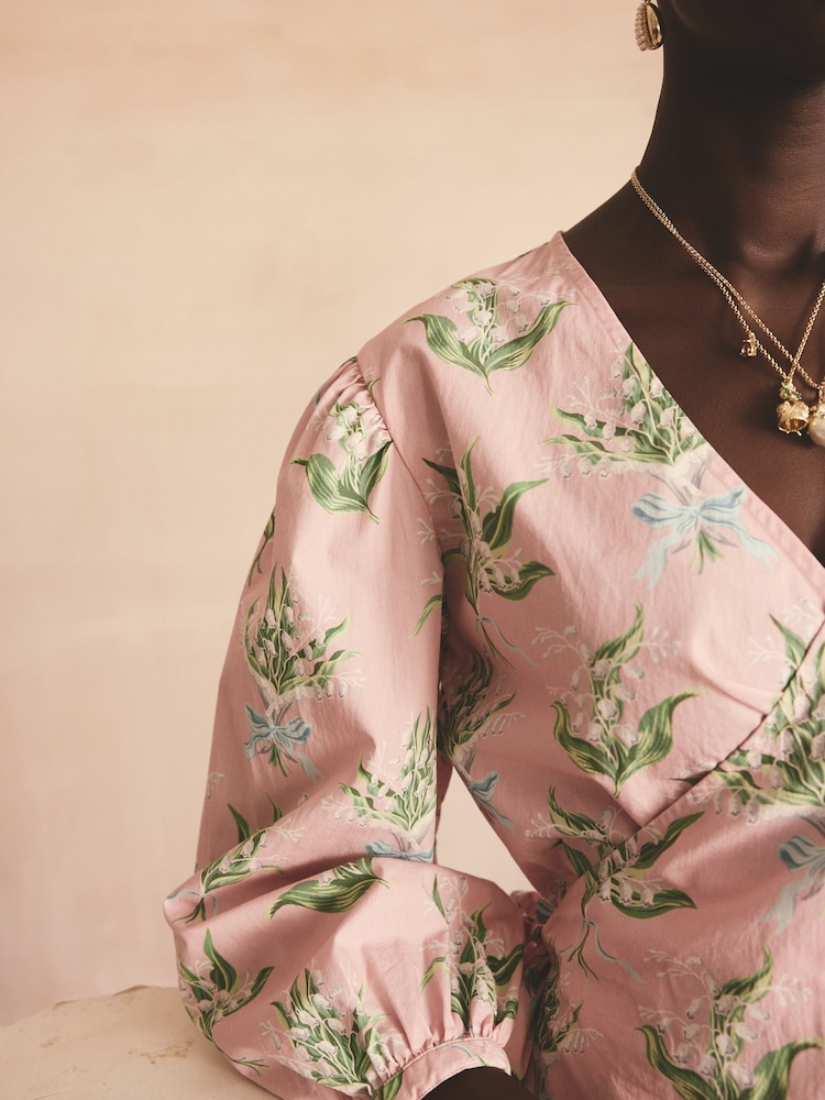 Chemisier Cath Kidston cache-cœur 100% coton - Image 4 of 8