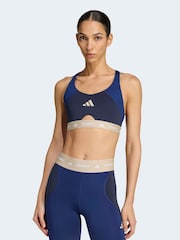 adidas Blue Techfit Workout Color Block Medium Support Bra - Image 1 of 6