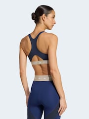 adidas Blue Techfit Workout Color Block Medium Support Bra - Image 2 of 6