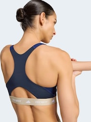 adidas Blue Techfit Workout Color Block Medium Support Bra - Image 5 of 6