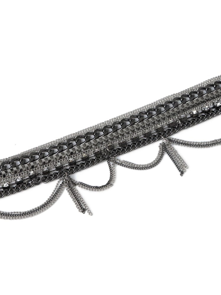 Aela Gunmetal Multi Chain Choker - Image 2 of 2