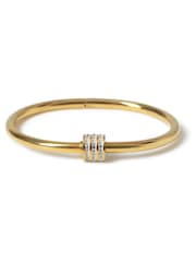 Aela Gold Tone Waterproof Stainless Steel Pave Bangle - Image 3 of 4