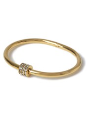 Aela Gold Tone Waterproof Stainless Steel Pave Bangle - Image 4 of 4