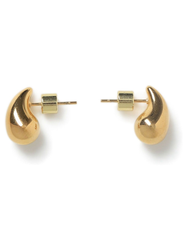 Aela Gold Tone Waterproof Stainless Steel Mini Teardrop Earrings - Image 3 of 3
